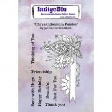 IndigoBlu A6 Rubber Mounted Stamp Chrysanthemum Paisley | Set of 8