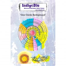 IndigoBlu A6 Rubber Mounted Stamp Geo Circle Background | Set of 3