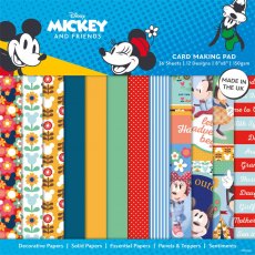 Disney Mickey and Friends 8 x 8 inch Card Making Pad | 30 sheets