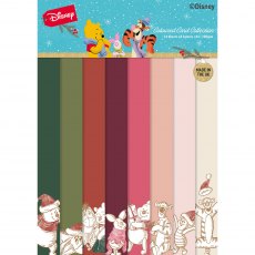 Disney Winnie The Pooh Christmas A4 Coloured Card Pack | 24 sheets
