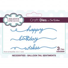 Sue Wilson Craft Dies Necessities Collection Balloon Tail Sentiments | Set of 3