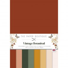 The Paper Boutique Vintage Botanical A4 Colour Card Collection | 24 sheets