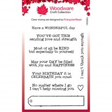 Woodware Clear Stamps Long Tag Wishes | Set of 9
