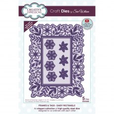 Sue Wilson Craft Dies Frames & Tags Collection Daisy Rectangle | Set of 5