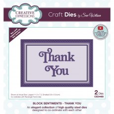 Sue Wilson Craft Dies Block Sentiments Thank You | Set of 2