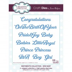 Jamie Rodgers Craft Die Sentiments Collection New Baby | Set of 11