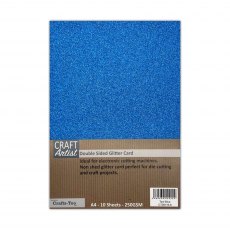 Craft Artist A4 Double Sided Glitter Card Teal Blue | 10 sheets