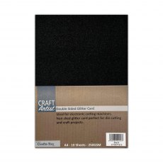 Craft Artist A4 Double Sided Glitter Card Black | 10 sheets