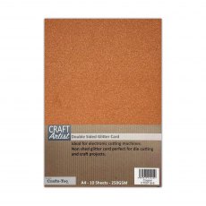Craft Artist A4 Double Sided Glitter Card Copper | 10 sheets