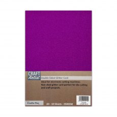 Craft Artist A4 Double Sided Glitter Card Purple | 10 sheets