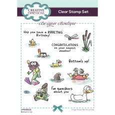 Creative Expressions Designer Boutique Clear Stamps Bottom's Up | Set of 15