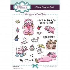 Creative Expressions Designer Boutique Clear Stamps Pigging Good Time | Set of 19