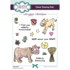 Creative Expressions Designer Boutique Clear Stamps Udderly Irresistible | Set of 17