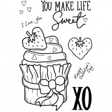 Creative Expressions Sam Poole Clear Stamp Set Cupcake Kisses | Set of 8