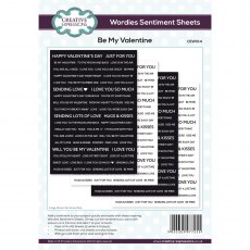 Creative Expressions Wordies Sentiment Sheets Be My Valentine | A5