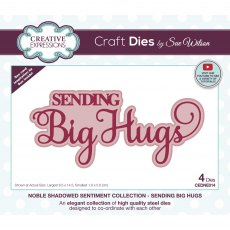 Sue Wilson Craft Dies Noble Shadowed Sentiment Sending Big Hugs | Set of 4