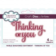 Sue Wilson Craft Dies Noble Shadowed Sentiment Thinking Of You | Set of 4