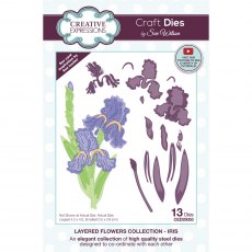 Sue Wilson Craft Dies Layered Flowers Collection Iris | Set of 13