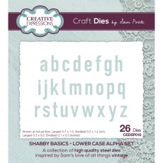 Creative Expressions Sam Poole Craft Die Shabby Basics Lower Case Alpha Set | Set of 26