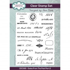 Creative Expressions Sam Poole Clear Stamp Set Dates From The Past Part 2 | Set of 28