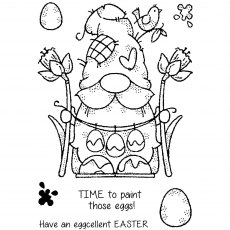 Woodware Clear Stamps Egg Painting Gnome | Set of 7