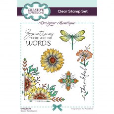 Creative Expressions Designer Boutique Clear Stamps Sweet Sunflowers | Set of 6