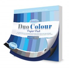 Hunkydory Duo Colour 8 x 8 inch Paper Pad Blues & Greys | 48 sheets