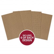 Hunkydory A4 Embossed Kraft Card Selection | 24 sheets