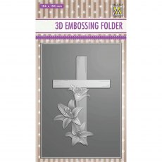 Nellie Snellen 3D Embossing Folder Cross with Lilies