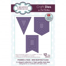 Sue Wilson Craft Dies Frames & Tags Collection Mini Bunting Flags | Set of 12