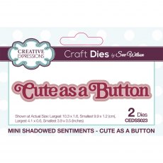 Sue Wilson Craft Dies Mini Shadowed Sentiments Collection Cute As A Button | Set of 2