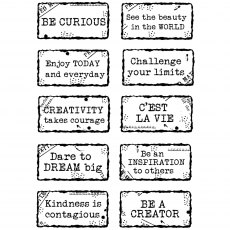Woodware Clear Stamps Distressed Labels 2 | Set of 10