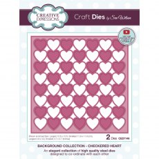 Sue Wilson Craft Dies Background Collection Checkered Heart | Set of 2