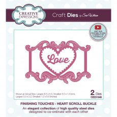 Sue Wilson Craft Dies Finishing Touches Collection Heart Scroll Buckle | Set of 2