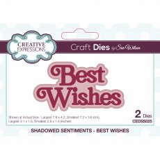 Sue Wilson Craft Dies Shadowed Sentiments Collection Best Wishes | Set of 2