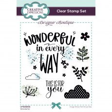 Creative Expressions Designer Boutique Clear Stamps Wonderful | Set of 9
