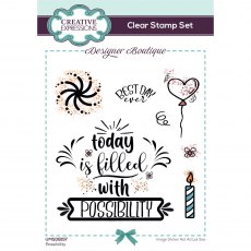 Creative Expressions Designer Boutique Clear Stamps Possibilty | Set of 7