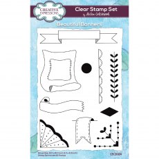 Creative Expressions Helen Colebrook Clear Stamp Beautiful Banners | Set of 10