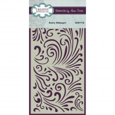 Creative Expressions Stencils by Sam Poole Swirly Wallpaper | 4 x 8 inch