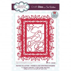 Sue Wilson Craft Dies Festive Collection Stained Glass Christmas Songbird | Set of 5