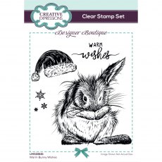 Creative Expressions Designer Boutique Clear Stamps Warm Bunny Wishes | Set of 6