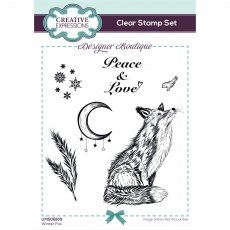 Creative Expressions Designer Boutique Clear Stamps Winter Fox | Set of 6
