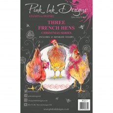 Pink Ink Designs Clear Stamp Three French Hens | Set of 12