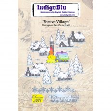 IndigoBlu A6 Rubber Mounted Stamp Festive Village | Set of 8