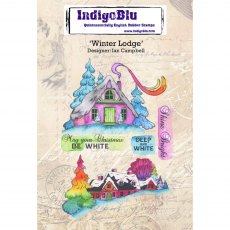 IndigoBlu A6 Rubber Mounted Stamp Winter Lodge | Set of 5