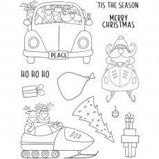 Creative Expressions Jane's Doodles Clear Stamps Santa's Coming To Town | Set of 11