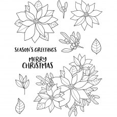 Creative Expressions Jane's Doodles Clear Stamps Poinsettia | Set of 10