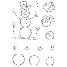 Woodware Clear Stamps Bubble Snowmen | Set of 14