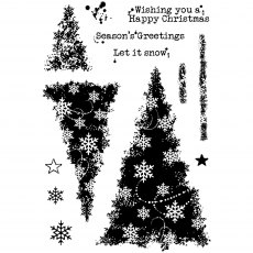Woodware Clear Stamps Snowflake Trees | Set of 13