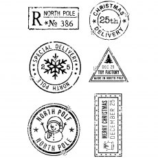 Woodware Clear Stamps Christmas Postmarks | Set of 6
